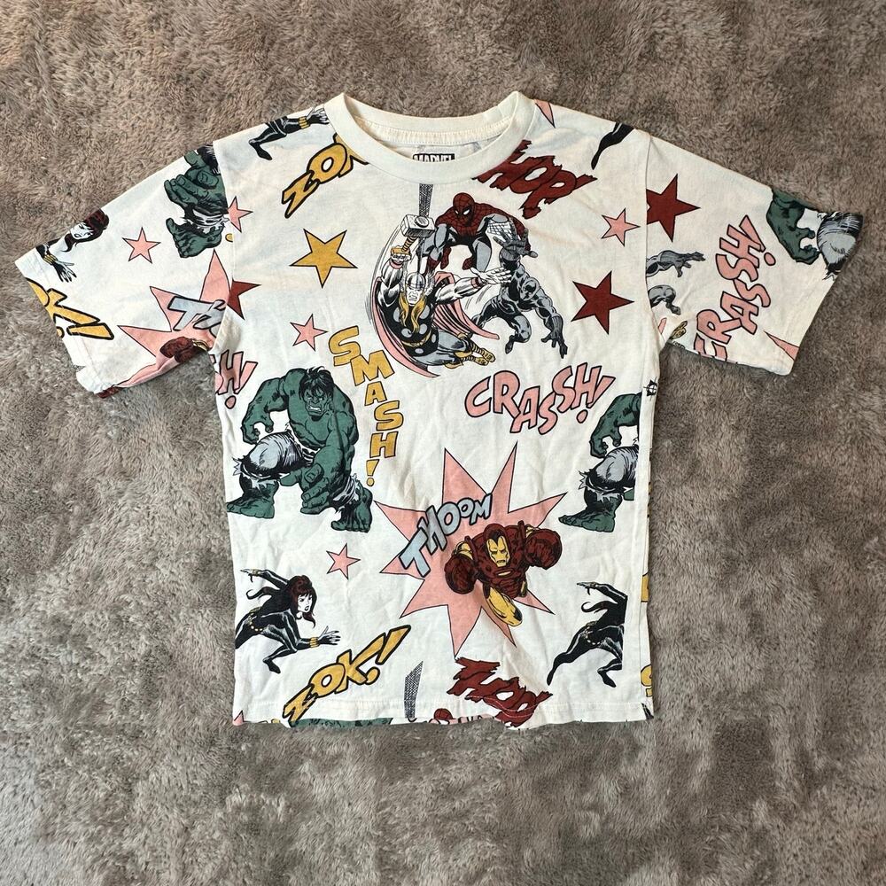Marvel Comics Graphic All Over Print T Shirt Boys Girls Youth M Medium 12